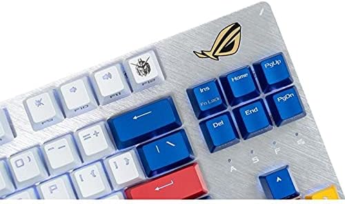 ASUS ROG Strix Scope TKL Gundam Edition (Limited Edition, Designed for FPS Games, Tenkeyless Layout, Customizable RGB Lighting, Cherry MX Blue Switches, Aluminum Frame, and Aura Sync Lighting)