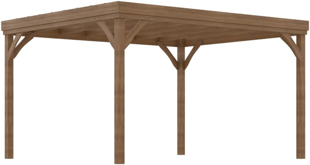 12 x 10 ft Wood Pergola Quality Solid Wood Gazebo Pavilion for Backyard Deck Patio Outdoor Pergola Grape Trellis Grill Gazebo, Strong Sturcture,Snow and Wind Supported(Brown)