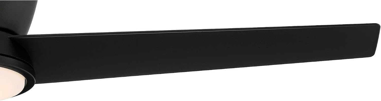 Casa Vieja 52' Auria Modern Outdoor 3 Blade Hugger Ceiling Fan with Dimmable LED Light Remote Control Matte Black Opal Glass Damp Rated for Patio Exterior House Home Porch Gazebo Garage