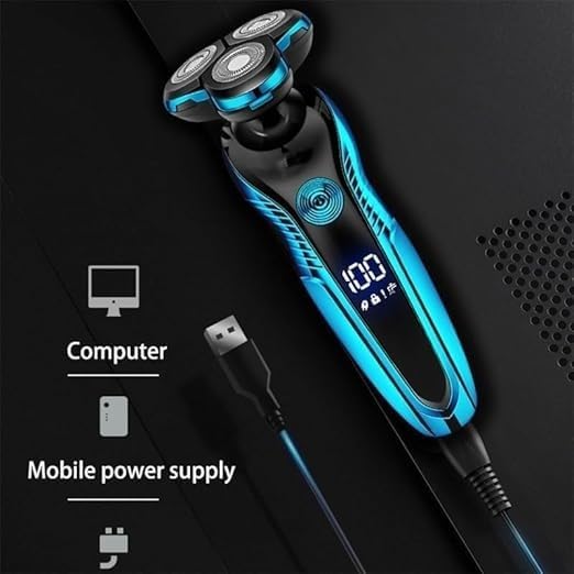 Electric Shavers for Men, Electric Shaver Washable Rechargeable Electric Razor Hair Clipper Cutting Shaving Machine for Men Beard Trimmer Wet-Dry Dual Use