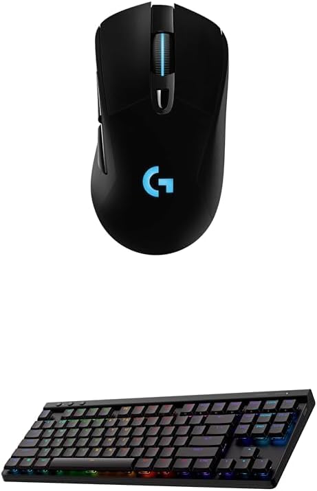 Logitech G703 Lightspeed Wireless Gaming Mouse + G515 TKL Wireless Gaming Keyboard (Tactile) Bundle: Black