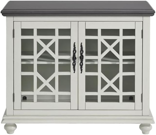Martin Svensson Home Elegant Small Spaces TV Stand Blue with Coffee Walnut Top