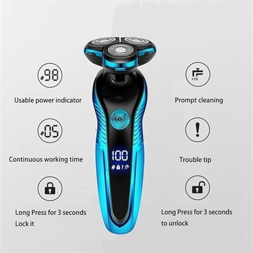 Electric Shavers for Men, Electric Shaver Washable Rechargeable Electric Razor Hair Clipper Cutting Shaving Machine for Men Beard Trimmer Wet-Dry Dual Use