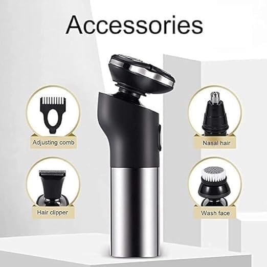 4 in 1 Multi Functional Men's Grooming Kit, Electric Shaver & Grooming Kit, Cordless USB Rechargeable Hair Razor with LED Display & Smart Charging Display, for Home or Travel
