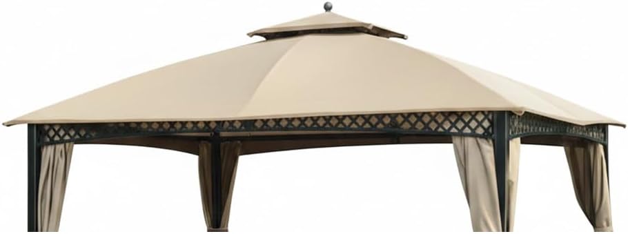 Garden Winds Heavy Duty Reinforced RipLock 500 Replacement Canopy Top Cover Compatible with Windsor Dome 10' x 12' Gazebo Models L-GZ717PST-C, A111001701 - Beige