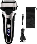 Men's Shaver, USB Rechargeable Electric Shaver Stainless Steel Shaving Machine for Men 3D Triple Floating Blade Razor Shaver Barber Electric