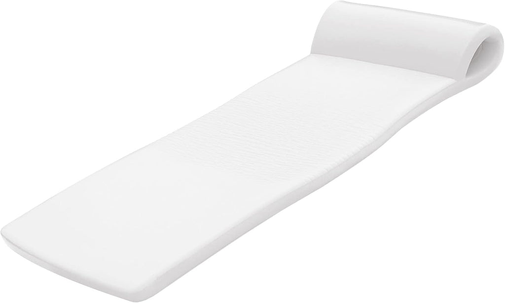 TRC Recreation Sunsation 1.75' Thick Foam Pool Float Lounger, White w/Headrest for Lounging & Sunbathing in Swimming Pools, Beaches & Lakes, 70' x 26'