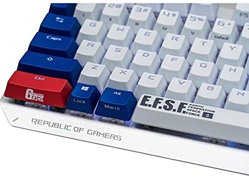 ASUS ROG Strix Scope TKL Gundam Edition (Limited Edition, Designed for FPS Games, Tenkeyless Layout, Customizable RGB Lighting, Cherry MX Blue Switches, Aluminum Frame, and Aura Sync Lighting)