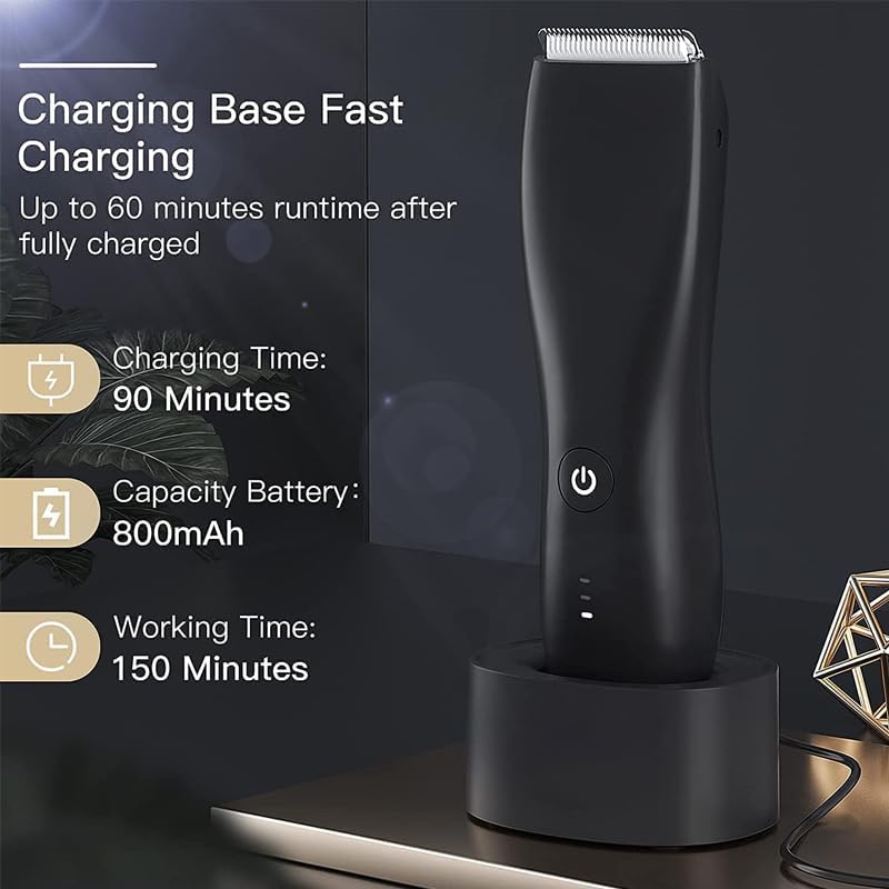 Hair Clippers for Men, Electric Groin Hair Trimmer Ball Shaver & Body Groomer for Men Beard Ttrimmer Wet/Dry Body Pubic Hair Clippers Ceramic Blade
