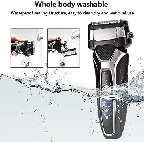 Men's Shaver, USB Rechargeable Electric Shaver Stainless Steel Shaving Machine for Men 3D Triple Floating Blade Razor Shaver Barber Electric
