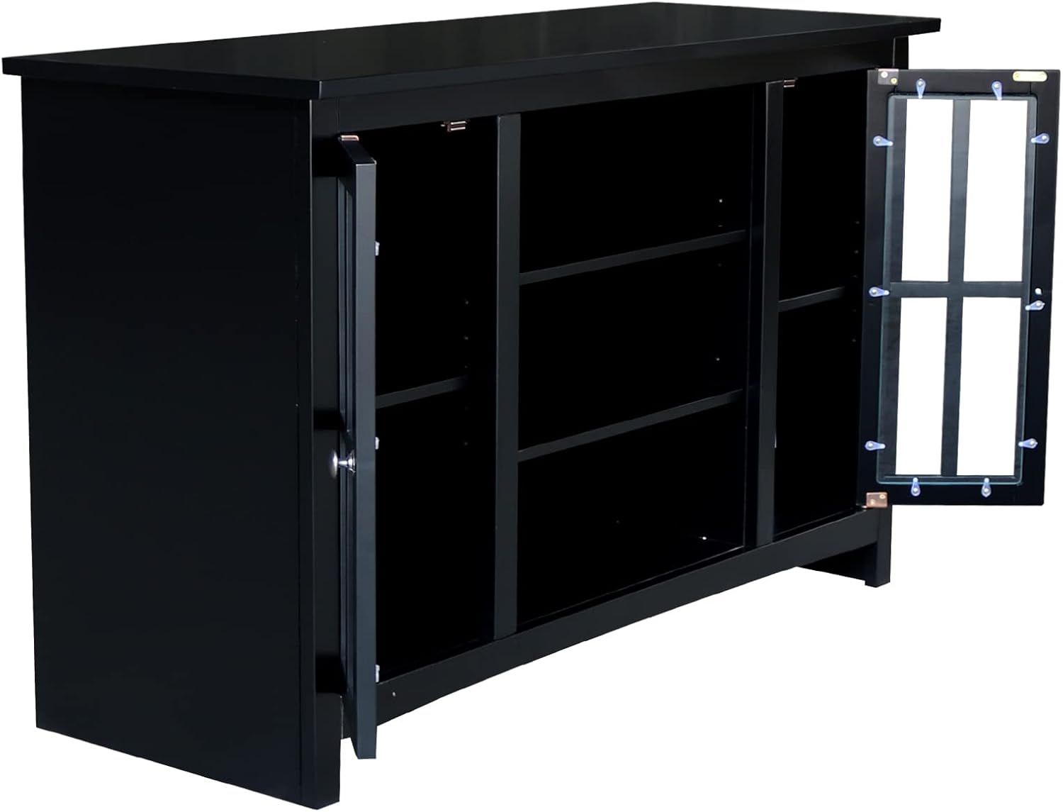 IC INTERNATIONAL CONCEPTS Entertainment/TV Stand with Open Shelves and 2 Doors in Black - 48' Height