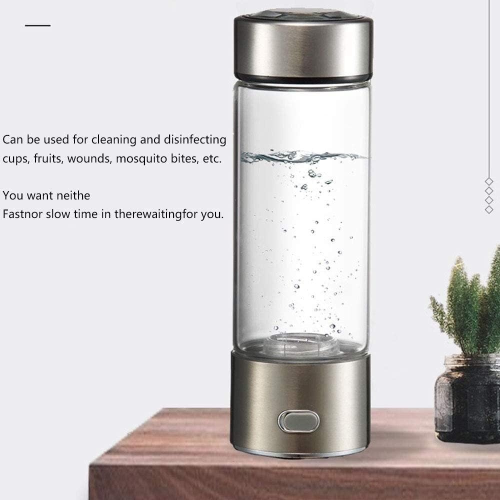 350Ml Hydrogen Water Bottle Generator Hydrogen Water SPE Technology Generate Hydrogen Rich Water Without Chlorine Ozone Residue Anti Aging Antioxidant Glass Bottle