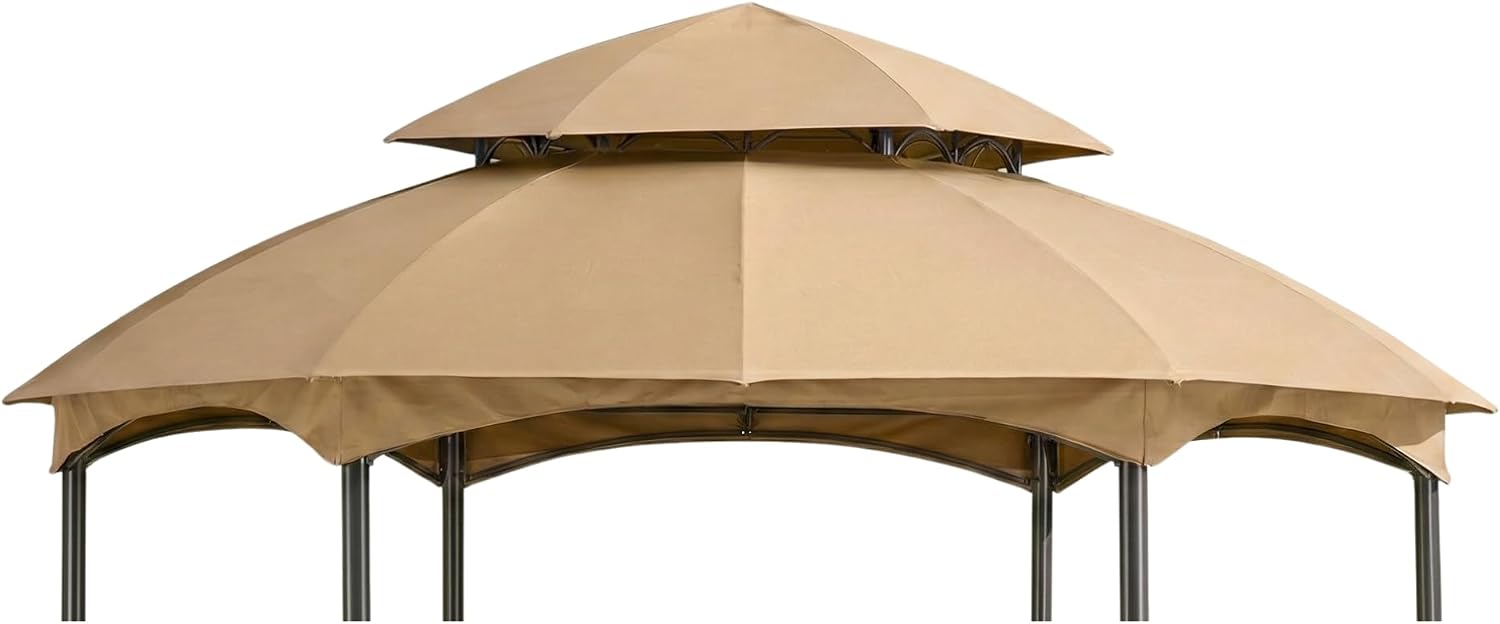 Garden Winds Reinforced RipLock 350 Replacement Canopy Top Cover Compatible with Heritage 12' x 12' Hexagon Gazebo Models L-GZ793PST-E, A101011800 - Beige