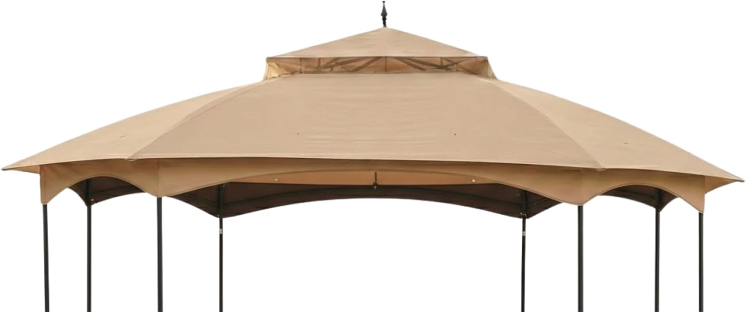 Garden Winds Durable 350 Replacement Canopy Top Compatible with Newport 11' x 13' Gazebo Models L-GZ660PST and A111011600 - Beige
