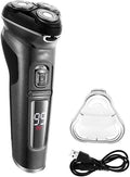 Electric Shavers for Men, Powerful Cordless LCD Electric Shaver with Charger Base Wet Dry Beard Electric Razor Rechargeable Facial Shaving Machine for Men (Color : Black)