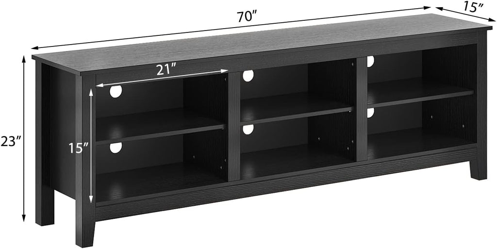 Panana TV Stand, Moden 6 Cubby TV Stand for 75 inch TV, Farmhouse Television Stands Entertainment Center Media Stand with Storage TV Table Stand for Living Room