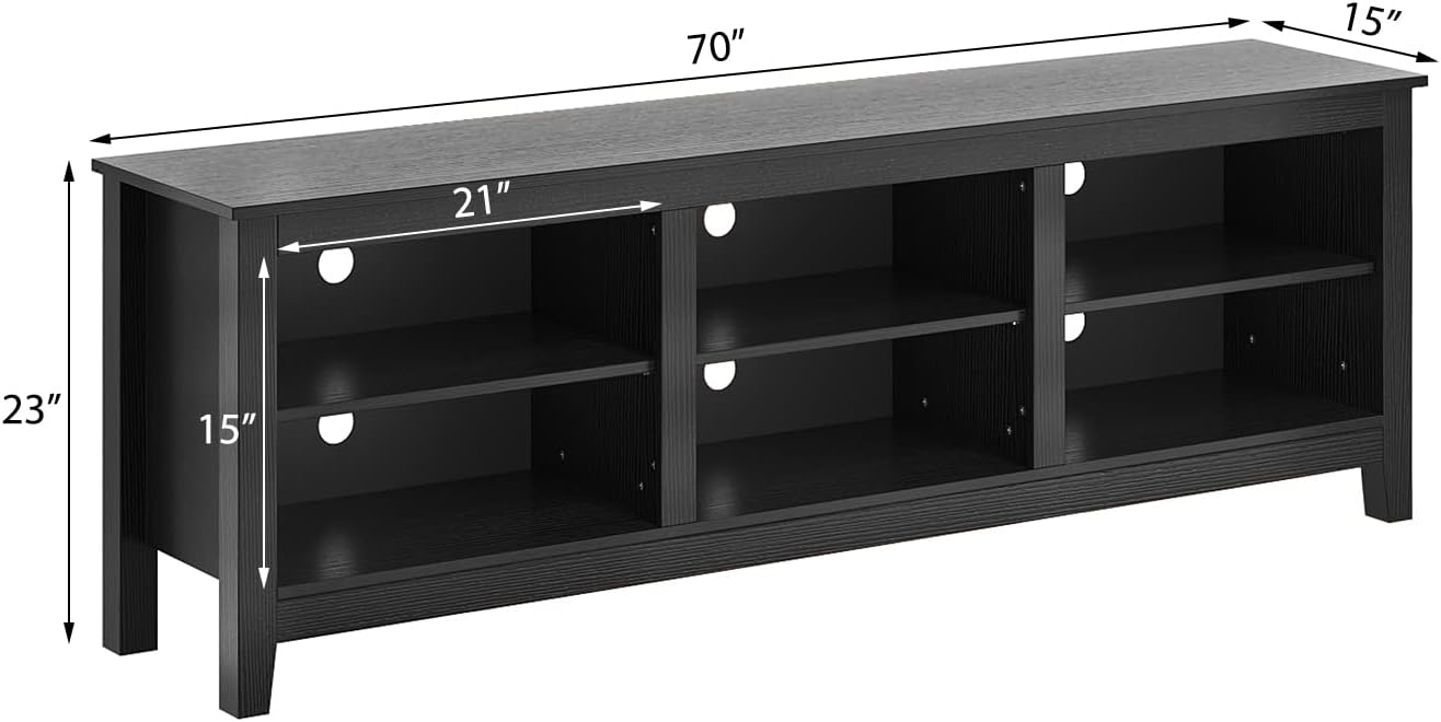 Panana TV Stand, Moden 6 Cubby TV Stand for 75 inch TV, Farmhouse Television Stands Entertainment Center Media Stand with Storage TV Table Stand for Living Room