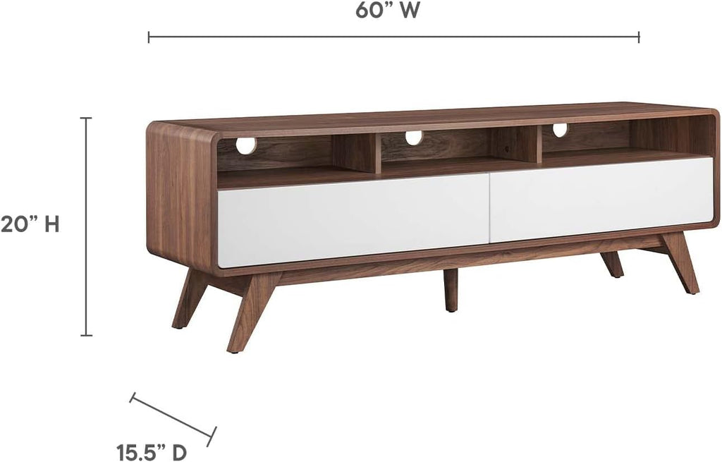 Modway Transmit Entertainment-Stands, 60 Inch, Walnut White