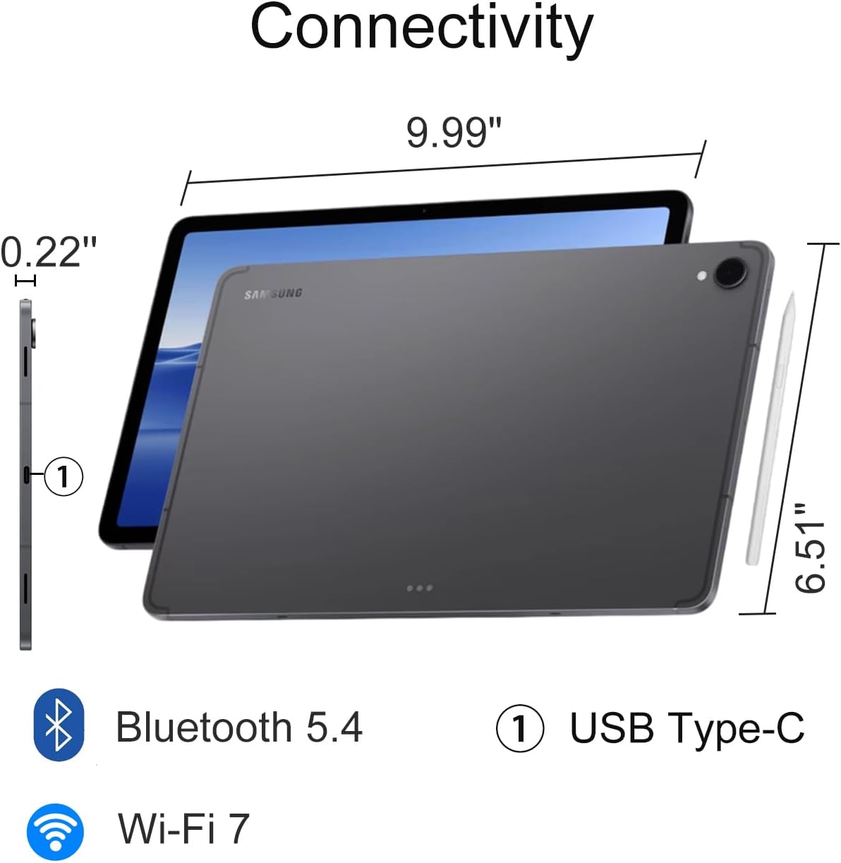 Samsung Galaxy Tab S11 AI Tablet, 11' 120Hz AMOLED 2X, 256GB Storage (128GB+128GB SD Card), 12GB RAM, S Pen, 2K+ Touchscreen, Ultra-Light, Slim Tablet,18-Hr Battery Life, 13MP+12MP Camera, SM-X730