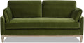 Jennifer Taylor Home Pasadena 75.5' Modern Living Room Farmhouse Performance Velvet Compact Sofa Couch for Small Spaces and Apartments in Olive Green