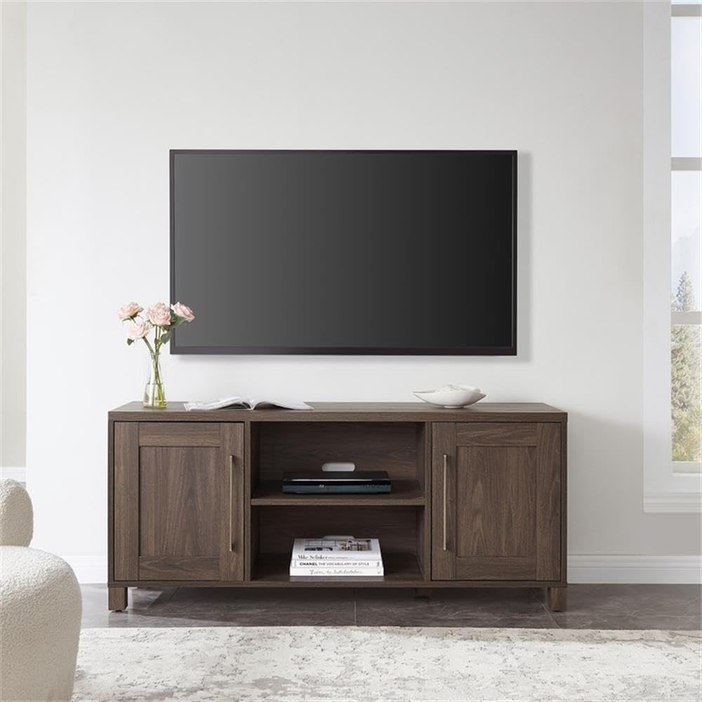 Henn&Hart Rectangular TV Stand for TV's up to 65' in Alder Brown, TV Stands for the Living Room