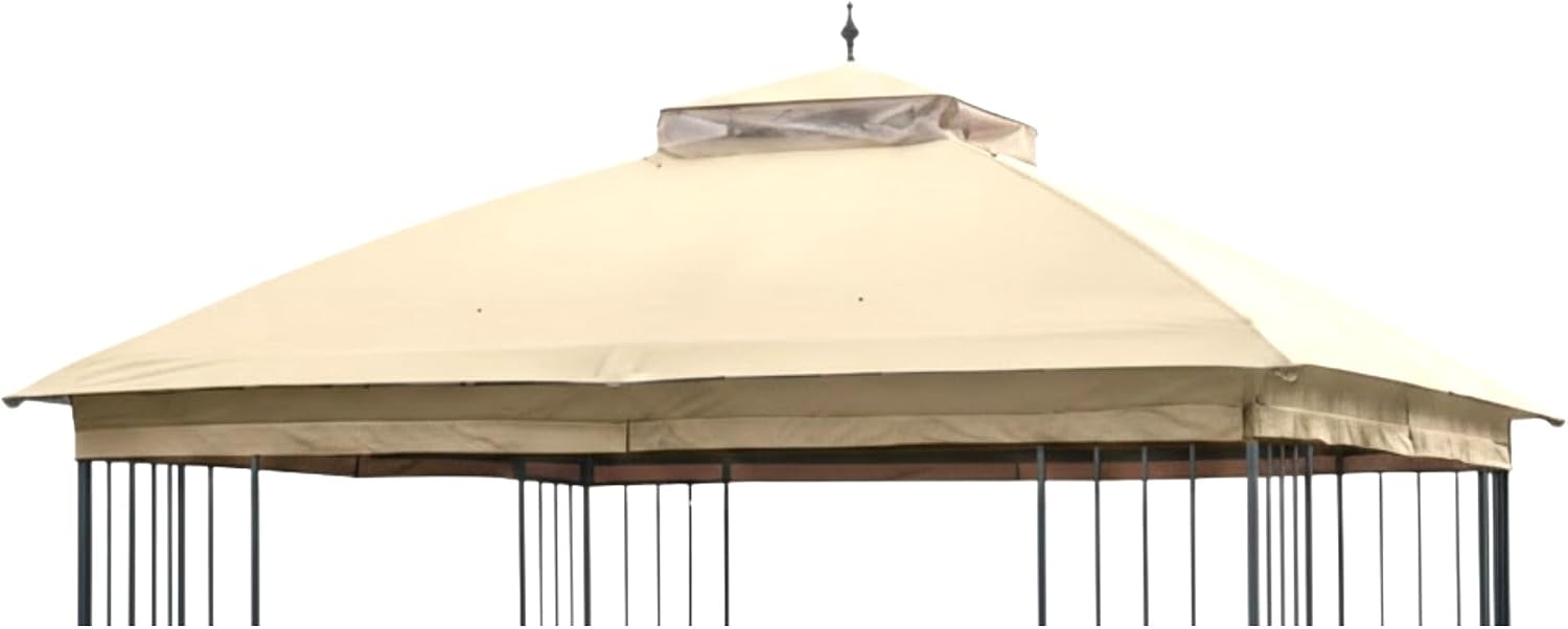 Garden Winds Reinforced Replacement Canopy Top Cover Compatible with The Style Selections TPGAZ9116D TPGAZ9126B TPGAZ9126A 10' x 10' Gazebo - Classic Sand, Riplock 350