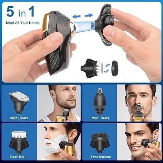 Electric Razor for Men, 5 in 1 Shaver for Men Electric Shaver Powerful Bald Head Shaver Beard Shaving Machine for Men Razor Husband Boyfriend