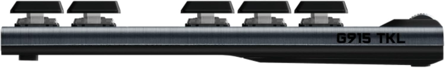 Logitech G915 TKL Tenkeyless Lightspeed RGB Mechanical Gaming Keyboard for Laptop and PC, Low Profile Switch, LIGHTSYNC RGB, Wireless, Bluetooth Function, Black