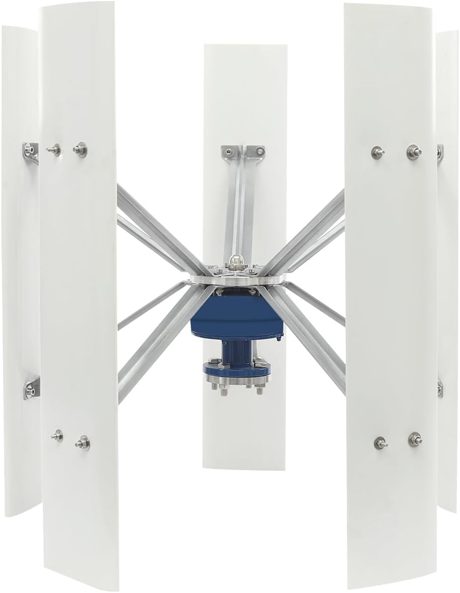 100W Vertical Axis Wind Turbine Generator, Permanent Magnet Generator with Intelligent Controller, Low Noise Helical Design Windmill for Home, Boats, Street Lighting (12V,100W,Style 2)