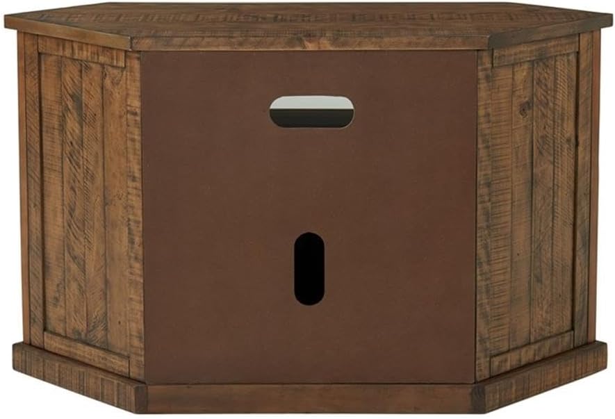 Martin Svensson Home Rustic Solid Wood Corner TV Stand- Natural Entertainment Center