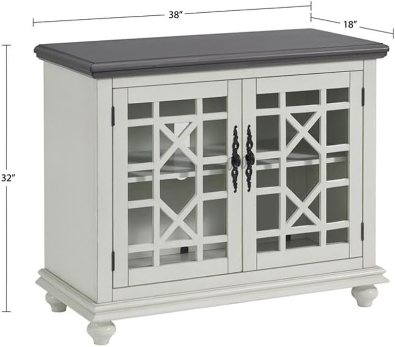 Martin Svensson Home Elegant Small Spaces TV Stand Blue with Coffee Walnut Top