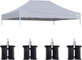 Eurmax USA 10x15 Pop Up Canopy Replacement Top,Universal Instant Canopy Cover ONLY,Heavy Duty UPF 50+ UV Protection,Water & Wind Resistant Tarp,30+ Colors Available,Bonus 4 Sand Bags (Grey)