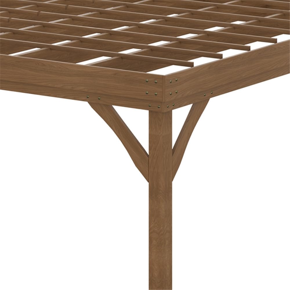 12 x 10 ft Wood Pergola Quality Solid Wood Gazebo Pavilion for Backyard Deck Patio Outdoor Pergola Grape Trellis Grill Gazebo, Strong Sturcture,Snow and Wind Supported(Brown)