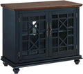 Martin Svensson Home Elegant Small Spaces TV Stand Blue with Coffee Walnut Top