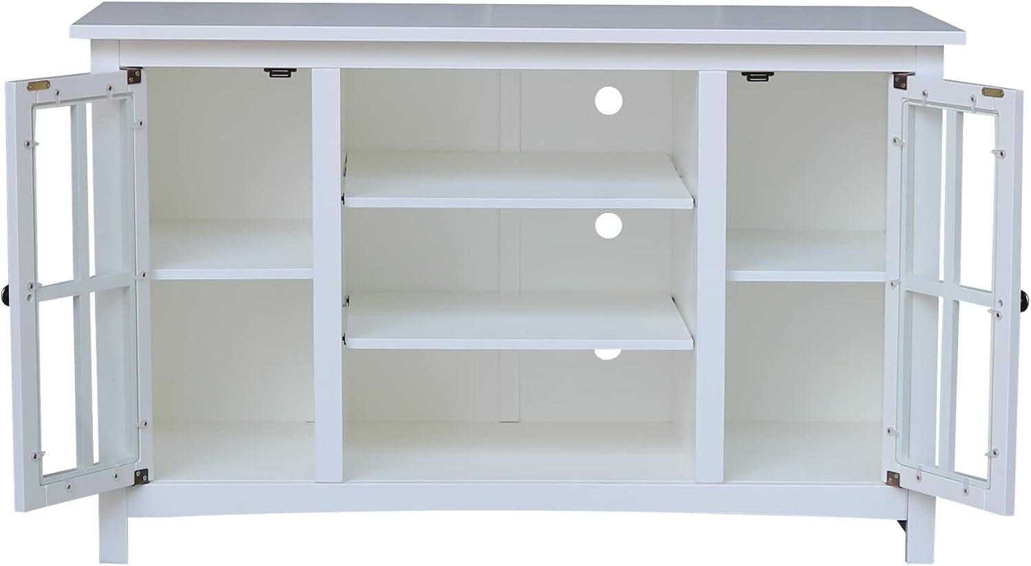 IC INTERNATIONAL CONCEPTS Entertainment/TV Stand with Open Shelves and 2 Doors in White - 48' Height