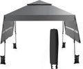 HAPPYGRILL Pop Up Canopy with Dual Awnings 10x17.6 FT, Outdoor Gazebo Shelter with Portable Wheeled Carrying Bag, Easy Setup Instant Tent for Patio Camping Picnic (Grey)