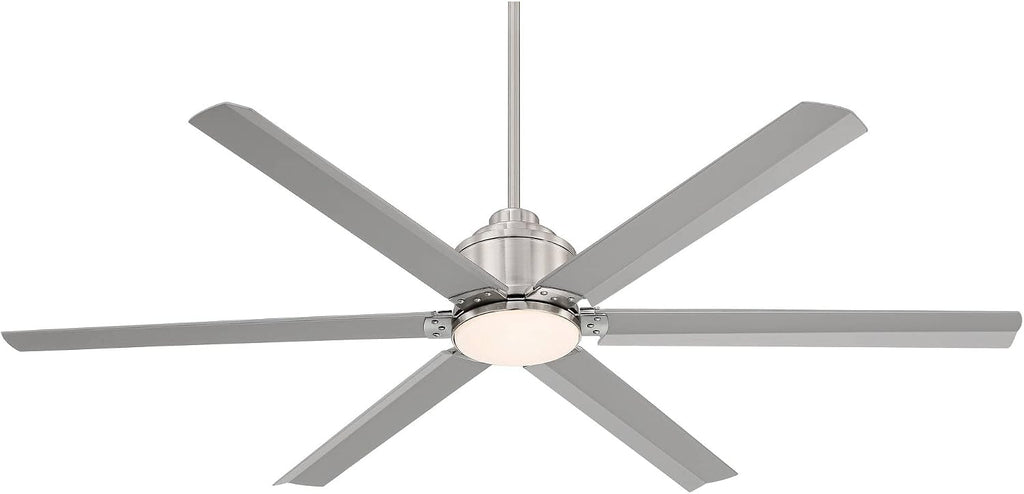 Casa Vieja 65' Ultra Breeze Modern Industrial Outdoor Ceiling Fan with Dimmable LED Light Remote Control Brushed Nickel Silver Wet Rated for Patio Exterior House Home Porch Gazebo Garage