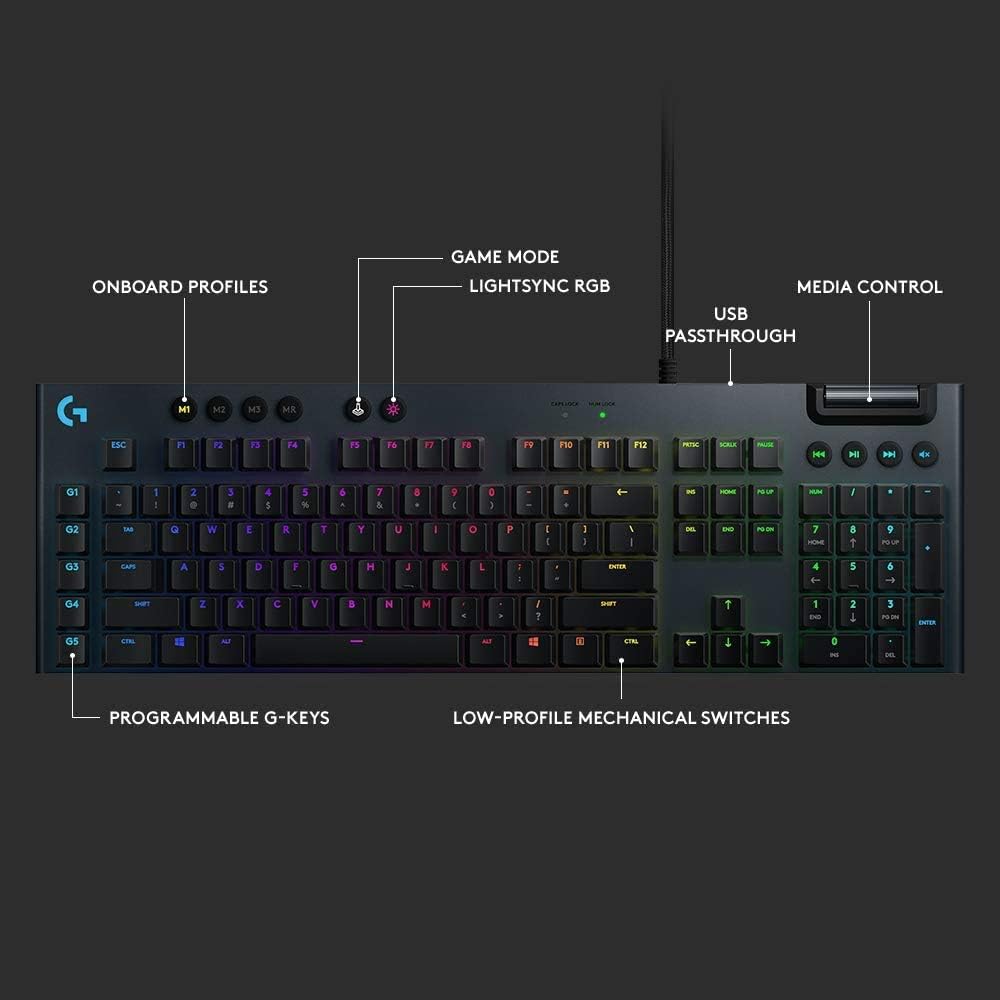 logitech G G815 RGB Mechanical Gaming Keyboard - Tactile (Renewed)