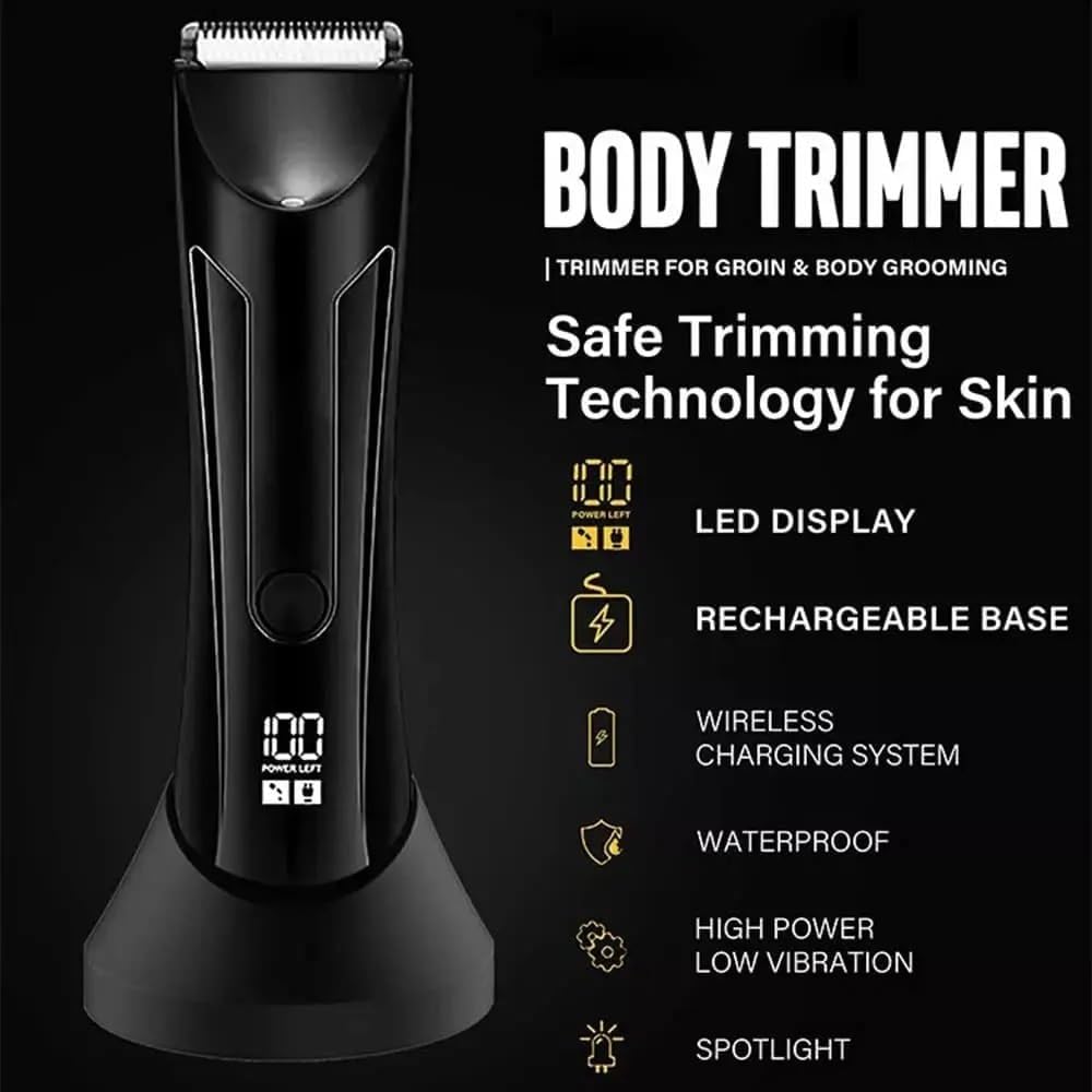 Mens Hair Clippers, Body Hair Trimmer Shaver for Men Women Trimmer for Groin Pubic Replaceable Blade Groomer Electric Razor Waterproof Clippers