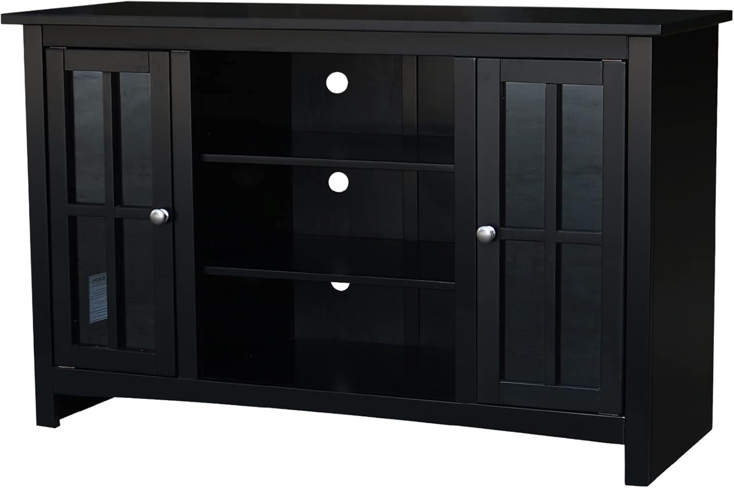 IC INTERNATIONAL CONCEPTS Entertainment/TV Stand with Open Shelves and 2 Doors in Black - 48' Height