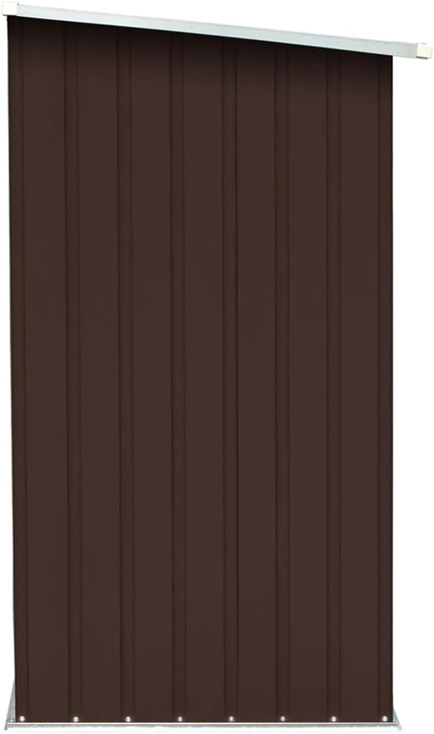 Gecheer Firewood Rack Brackets Garden Log Storage Shed Galvanized Steel 64.2'x32.7'x60.6' Brown