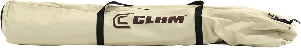 CLAM Venture 9' x 9' Pop-Up Screen Tent – Tan Portable 5-Sided Outdoor Gazebo Canopy with Mesh Netting, Carry Bag, Stakes & Tie-Downs – Instant Setup Shelter for Camping, Picnics & Events