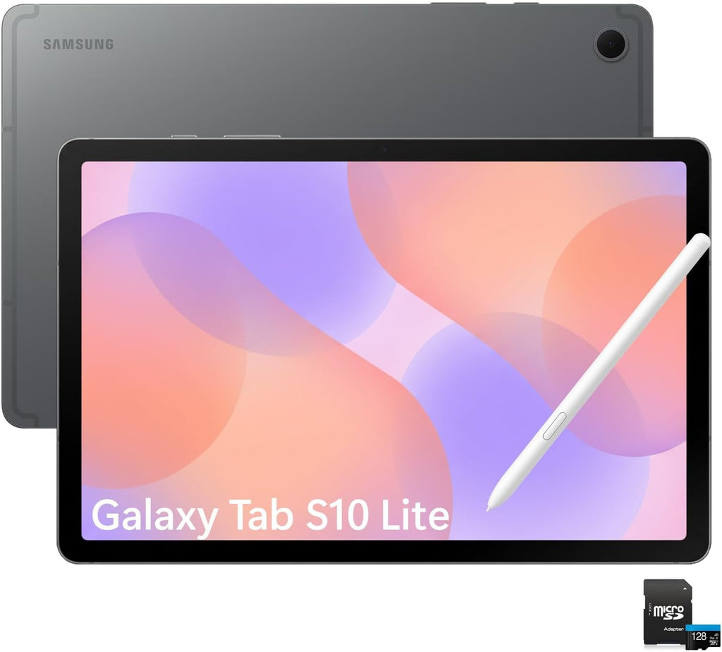 Samsung Galaxy Tab S10 Lite Wi-Fi 128GB (Gray) US Version with 128GB SD Card | 10.9″ Large Display, S Pen Included, Long Battery Life, Smooth Multi-Tasking – Ideal for Work, Study & Entertainment