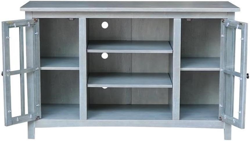 IC INTERNATIONAL CONCEPTS Entertainment/TV Stand with Open Shelves and 2 Doors in Gray - 48' Height