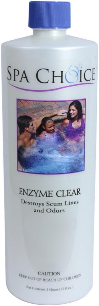 SpaChoice 1-Quart 12-Pack Premium Hot Tub Enzyme Clear, Spa Clarifier Hot Tub, Made in USA