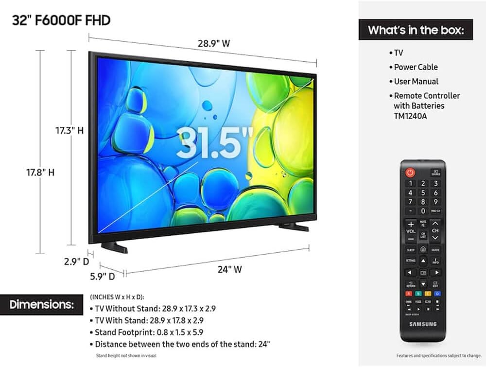 Samsung UN32F6000 32 inch Class FHD Smart TV