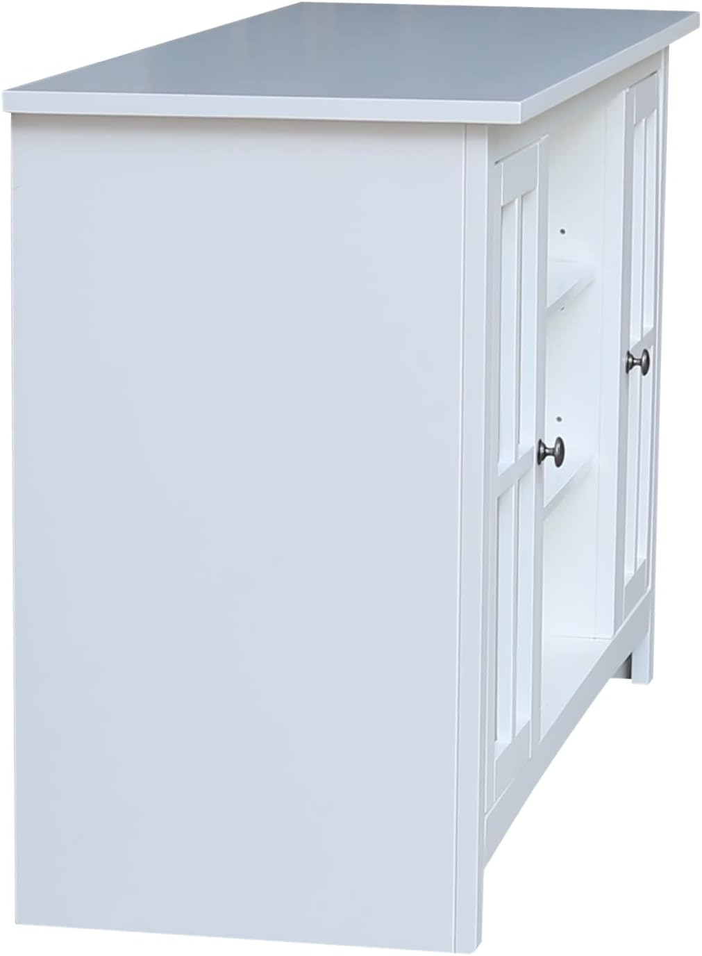IC INTERNATIONAL CONCEPTS Entertainment/TV Stand with Open Shelves and 2 Doors in White - 48' Height