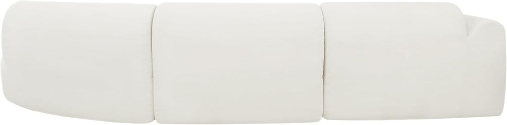 Merax 140' Curved Polyester Sectional Sofa Set, 7 Seat Modern Cloud Couch with Chaise Lounge, 3 Pillows, Fully Assembled for Living Room, Beige