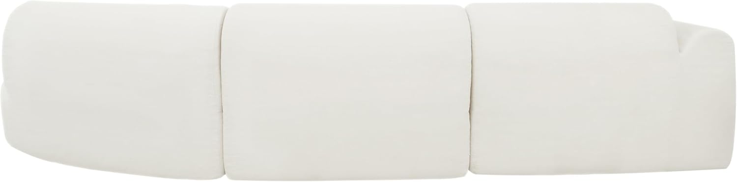 Merax 140' Curved Polyester Sectional Sofa Set, 7 Seat Modern Cloud Couch with Chaise Lounge, 3 Pillows, Fully Assembled for Living Room, Beige