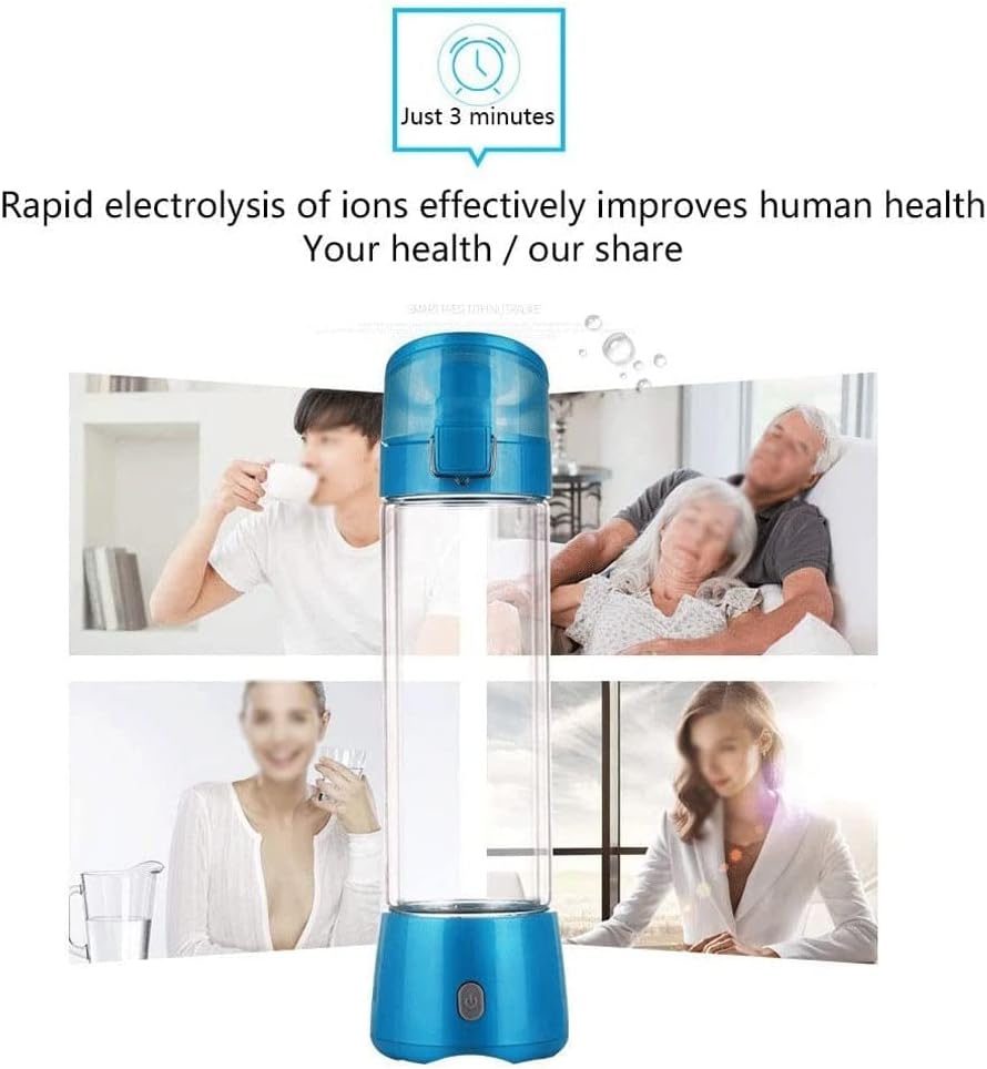 500Ml Portable Hydrogen Rich Water Ionizer Generator Alkaline Water Filter USB Rechargeable with SPE Technology No Ozone No Residual Chlorine Anti-Aging Antioxidant